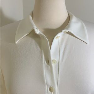 Wolford short sleeve, button down bodysuit/white.